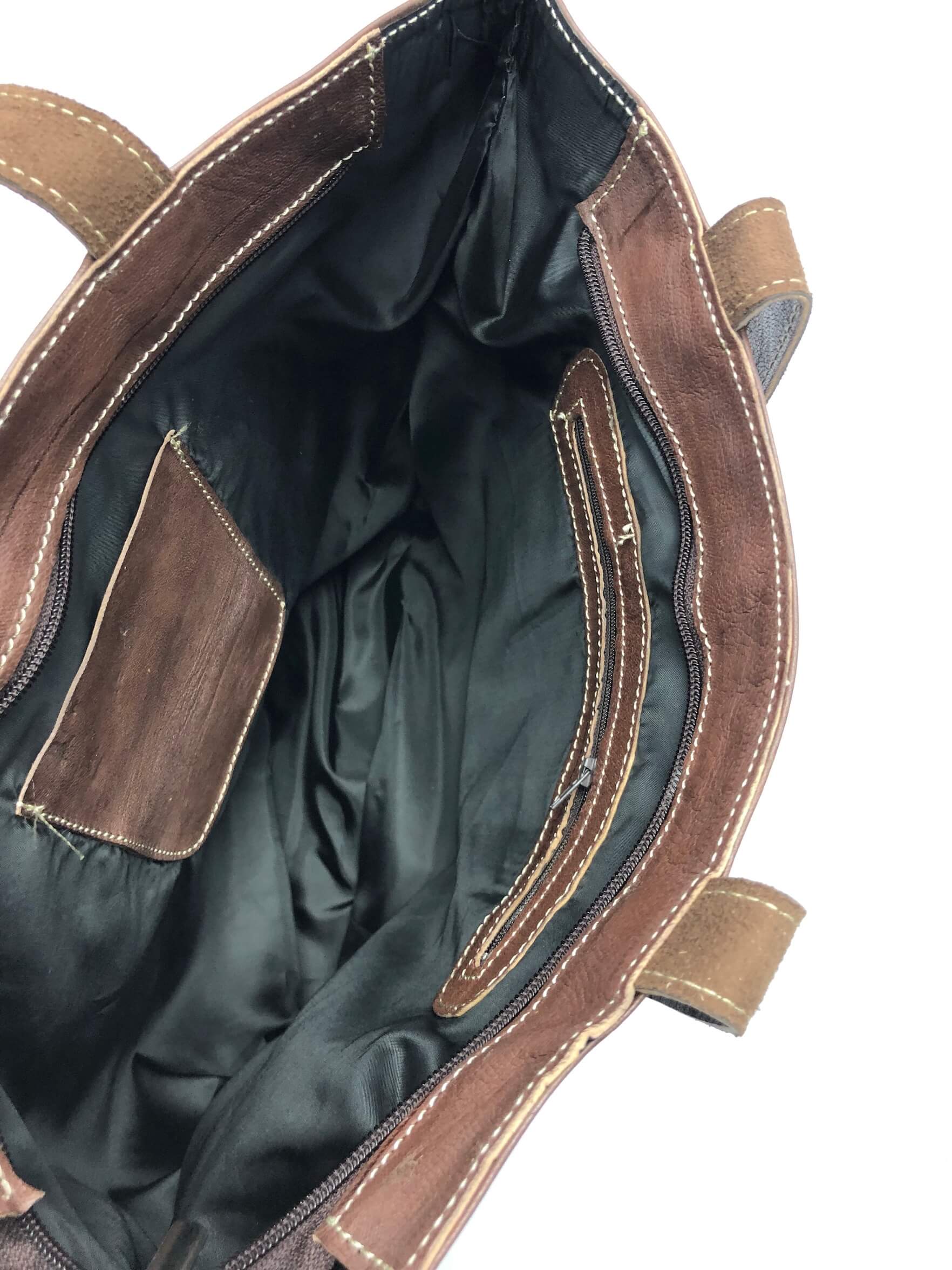 Kožená kabelka sluníčko hnědá