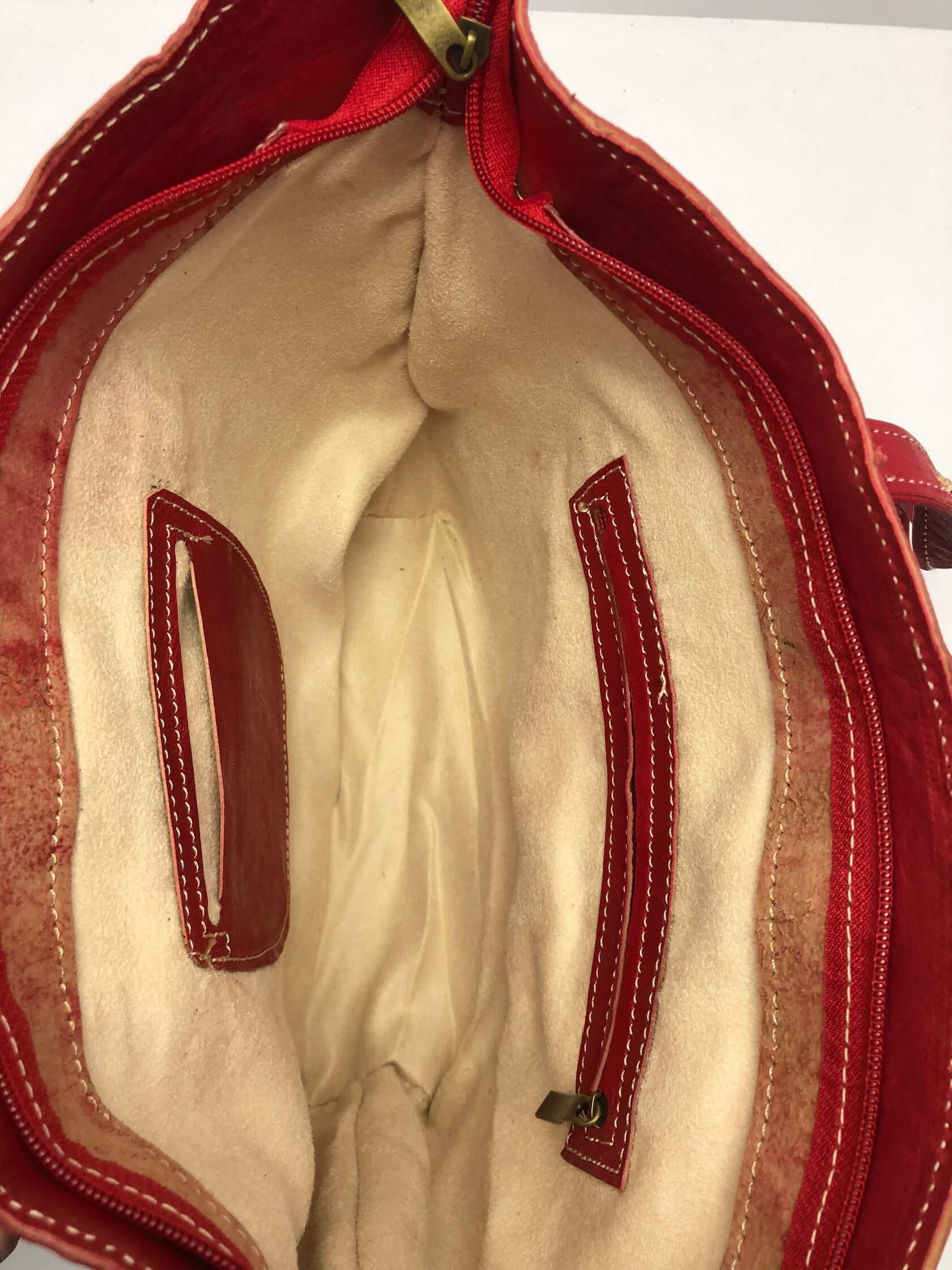 Kožená kabelka obdelník červená