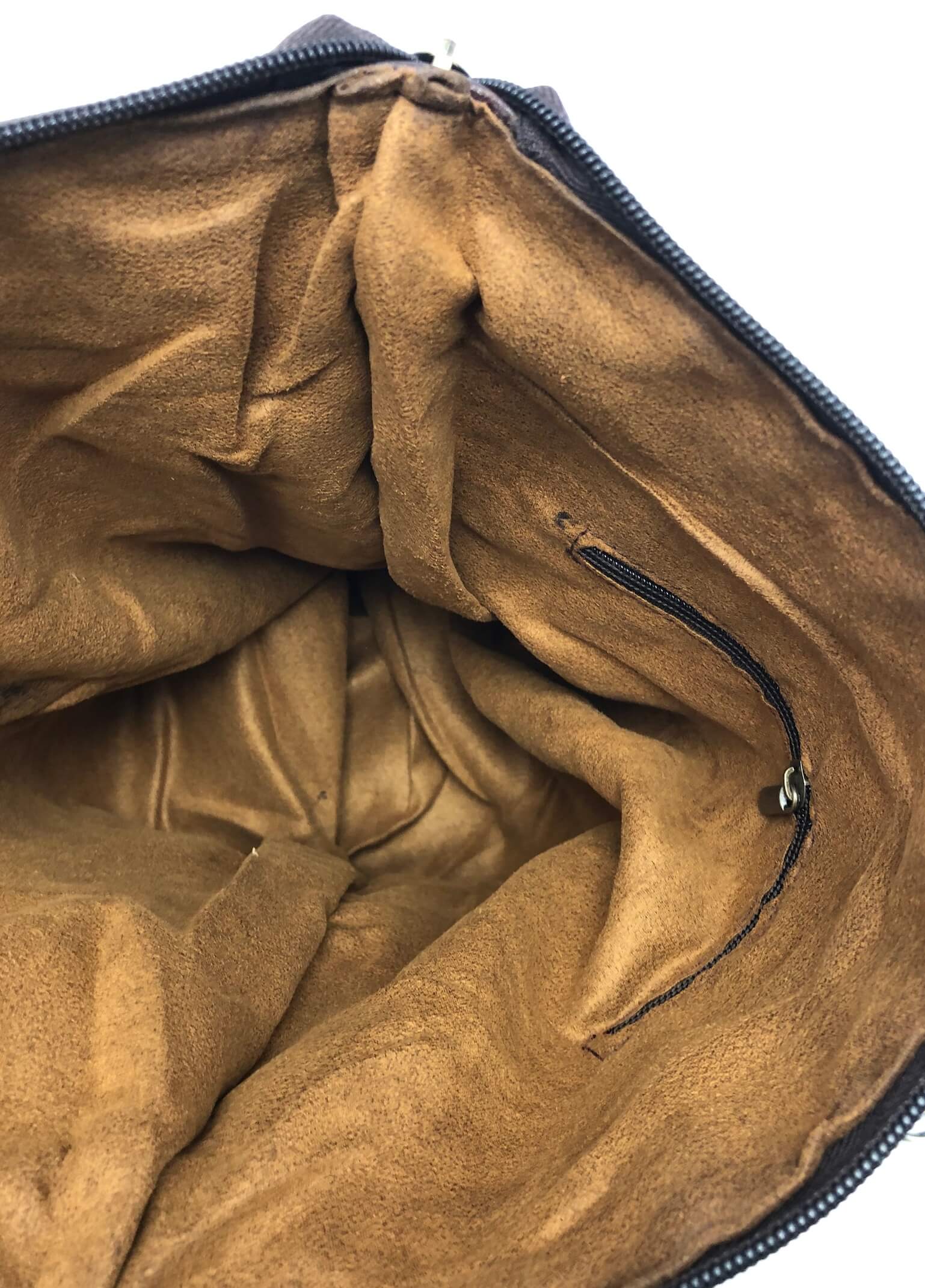 Kožená kabelka hnědá s kroužky větší