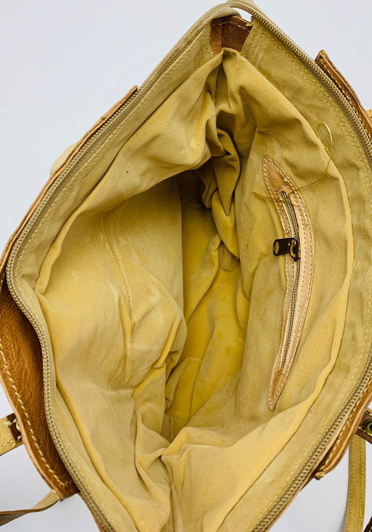 Kožená kabelka ozdobná kolečka přírodní MagBag