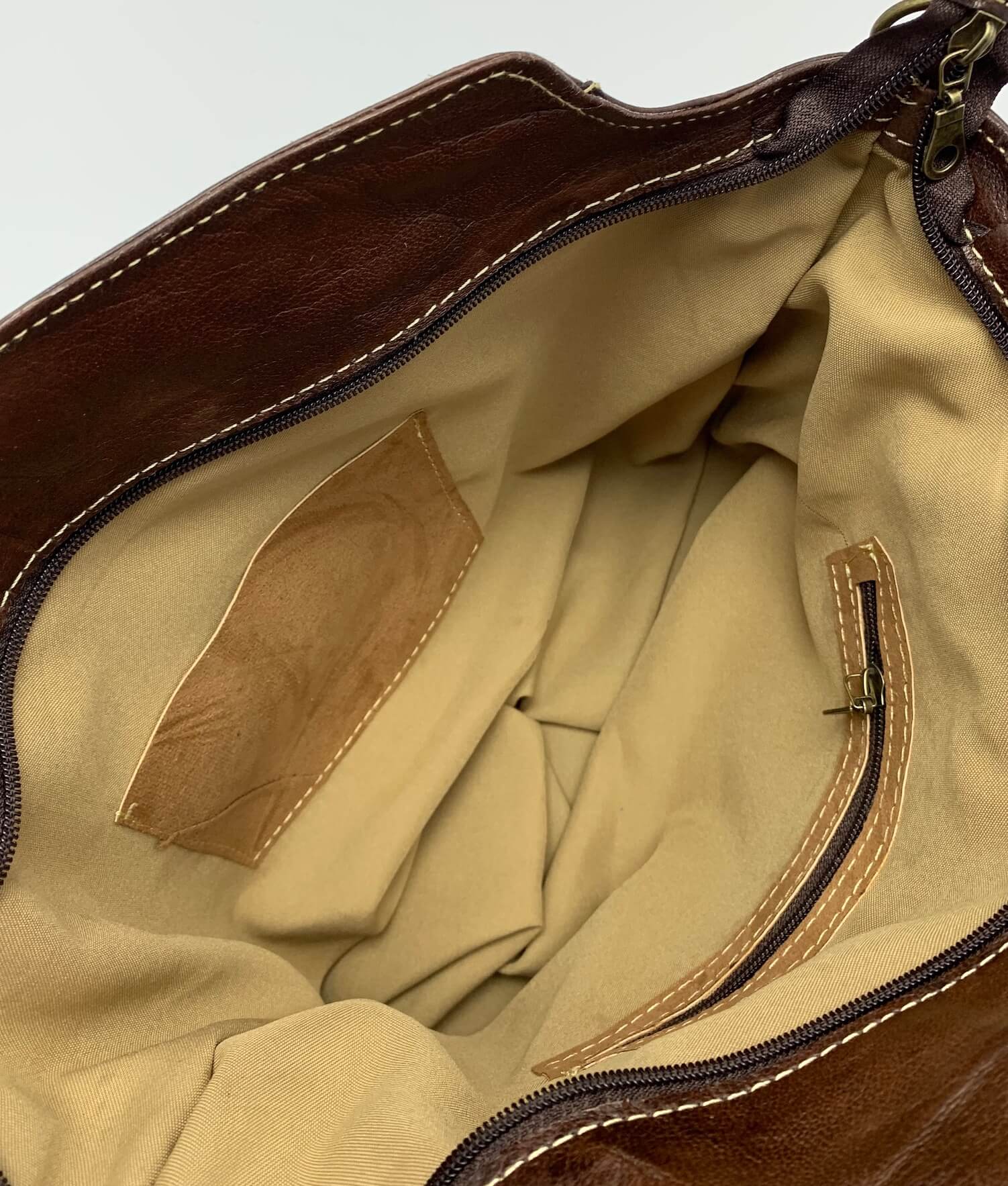 Dámská kožená kabelka s kapsičkami hnědá MagBag