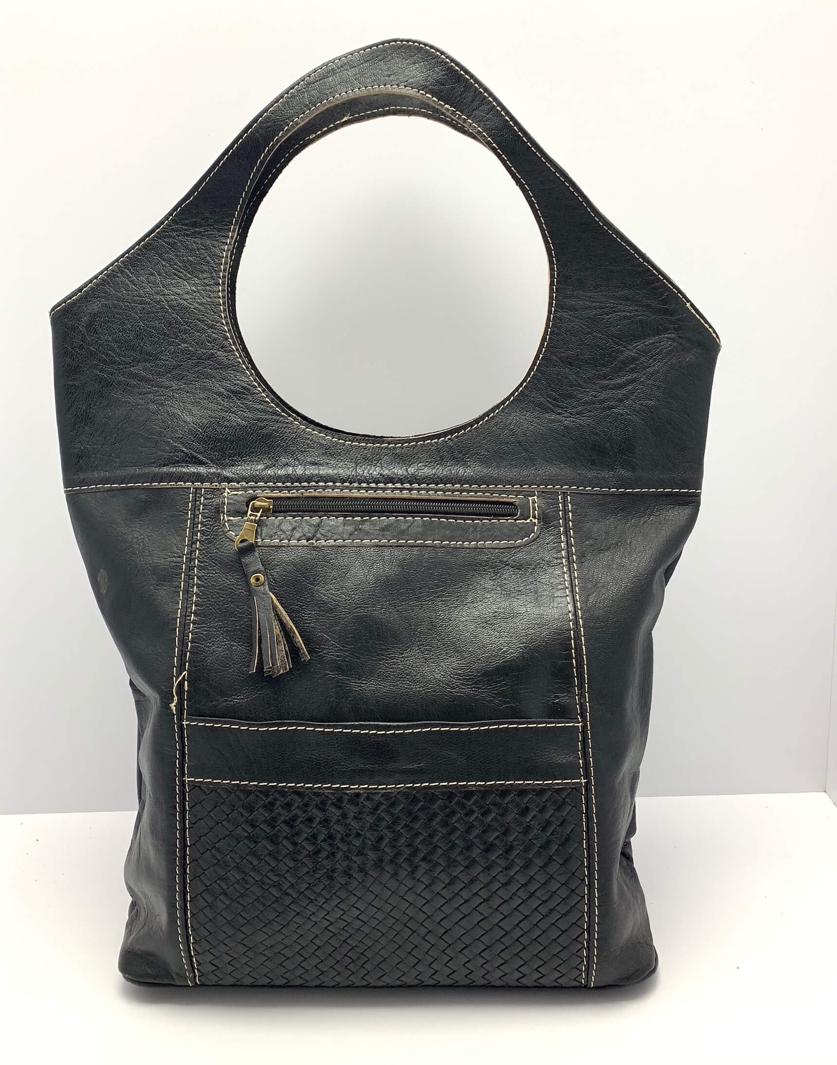 Kožená kabelka černá 