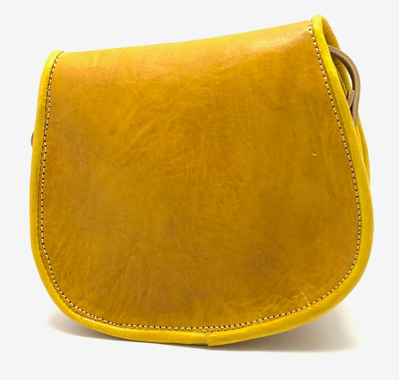 Kožená kabelka lovecká malá žlutá