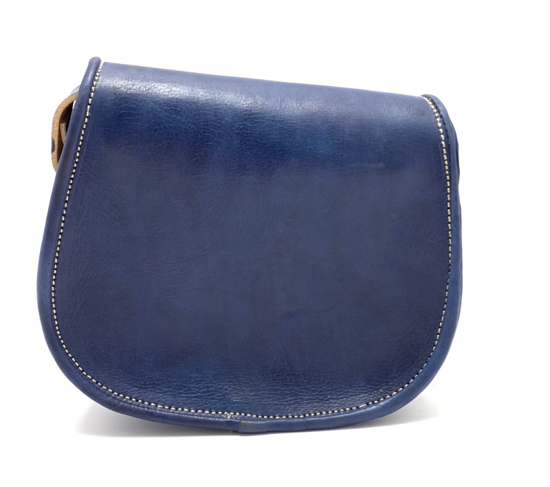Kožená kabelka lovecká malá modrá