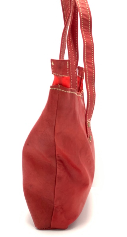 Kožená kabelka obdelník červená