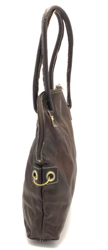 Kožená kabelka půloblouk hnědá