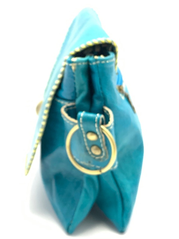 Kožená kabelka psaníčko tyrkysová MagBag