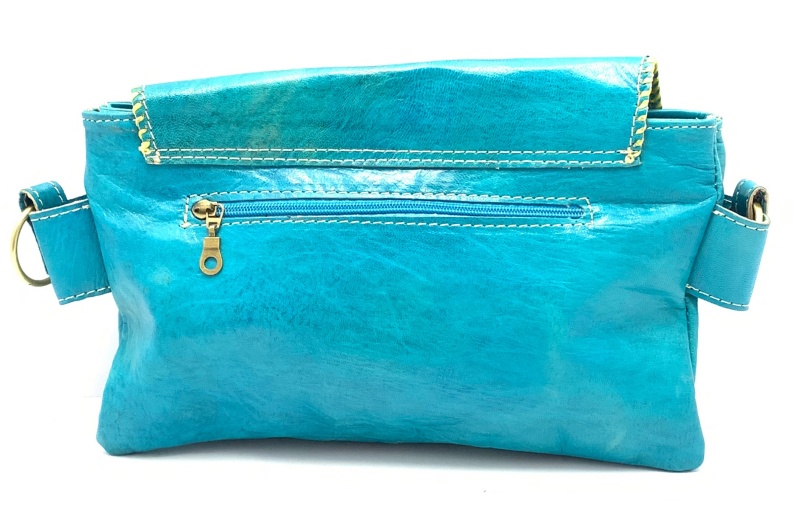 Kožená kabelka psaníčko tyrkysová MagBag