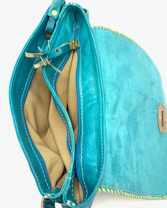 Kožená kabelka psaníčko tyrkysová MagBag