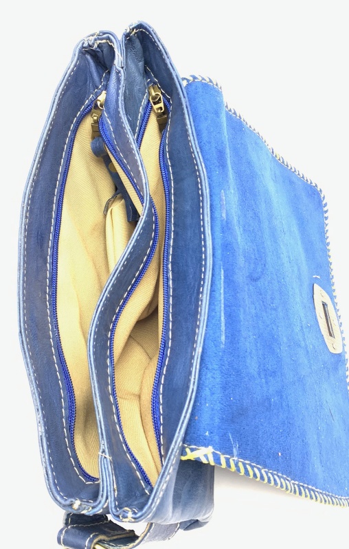 Kožená kabelka psaníčko modrá MagBag