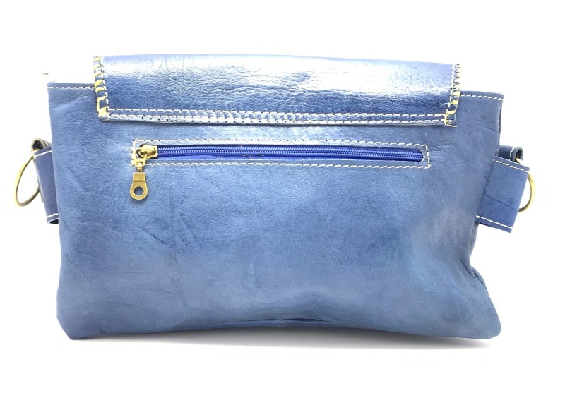 Kožená kabelka psaníčko modrá MagBag