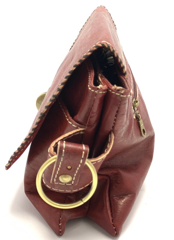 Kožená kabelka psaníčko bordó MagBag