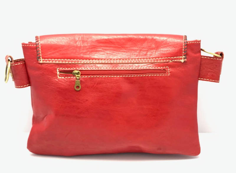 Dámská kožená kabelka psaníčko červená | MagBag.cz