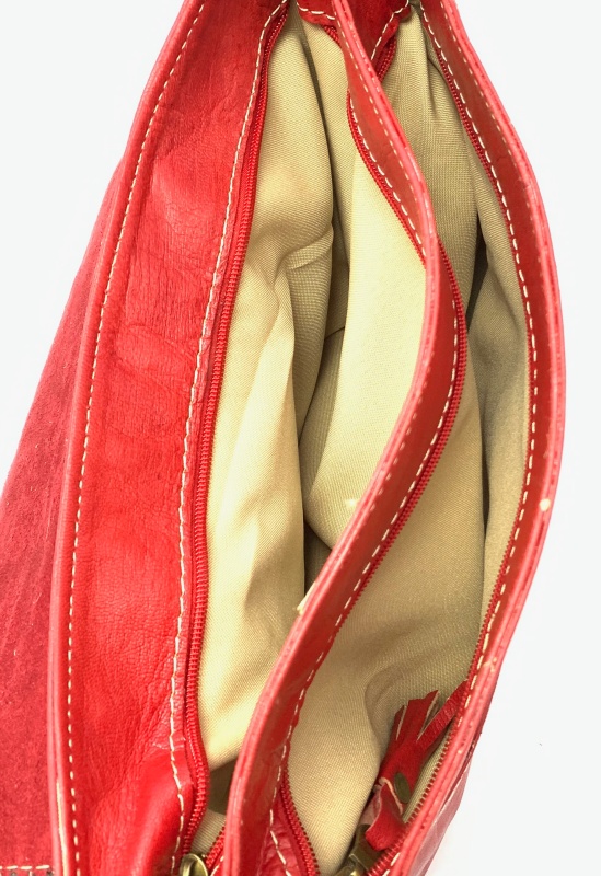 Dámská kožená kabelka psaníčko červená | MagBag.cz