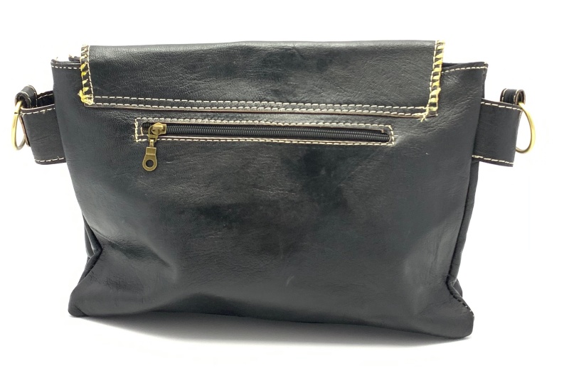 Kožená kabelka psaníčko černá velká