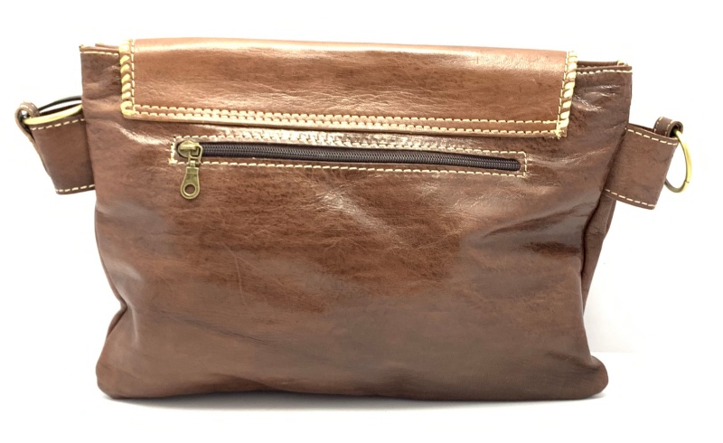 Kožená kabelka psaníčko hnědá velká 