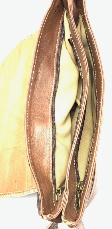 Kožená kabelka psaníčko hnědá velká 