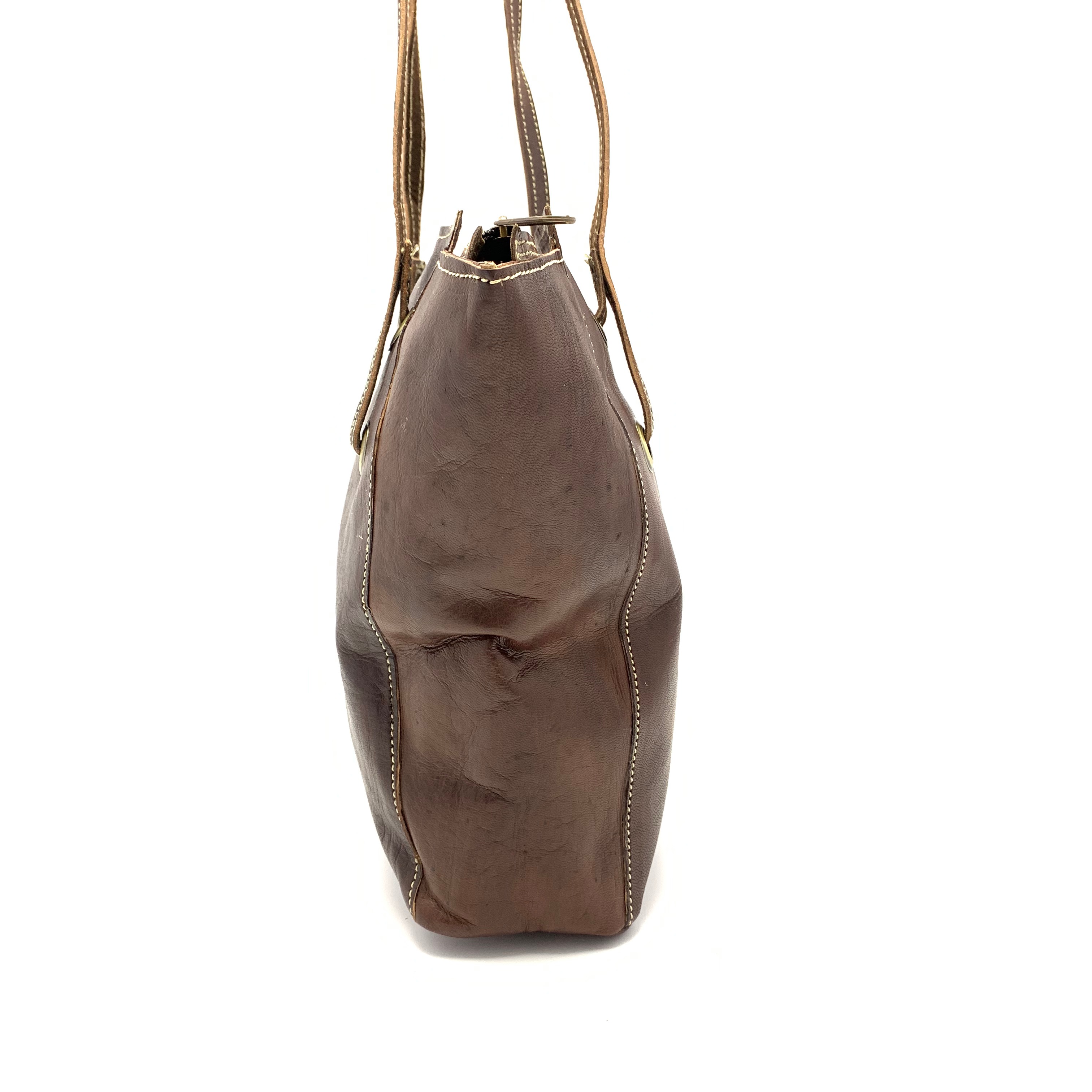 Kožená kabelka ozdobná kolečka hnědá MagBag