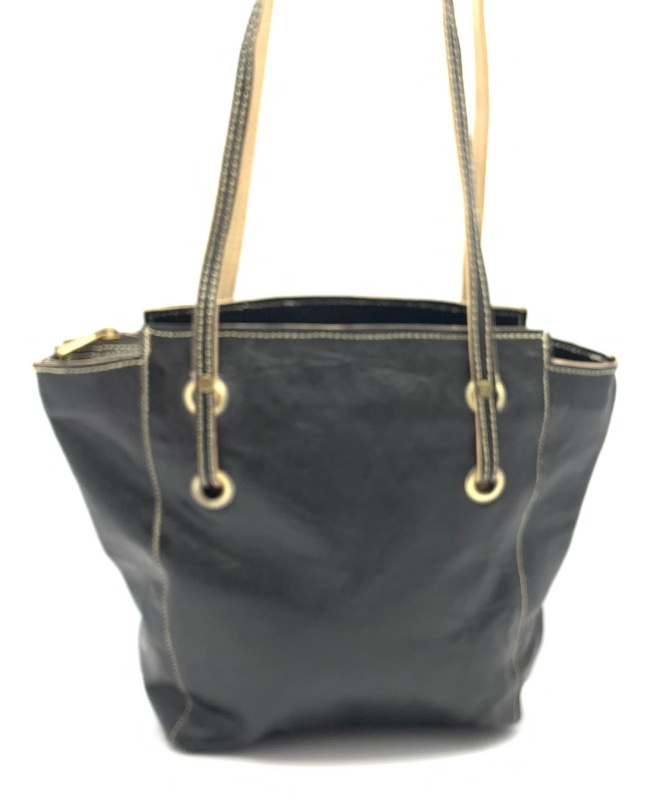 Kožená kabelka ozdobná kolečka černá MagBag