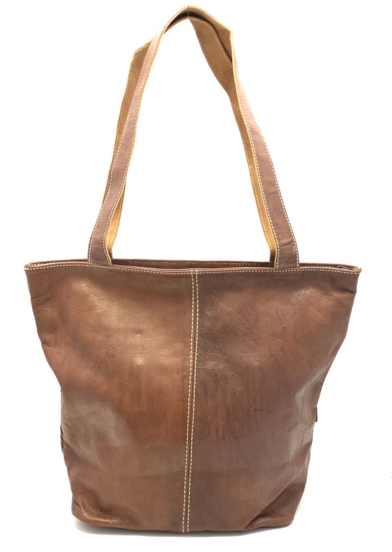 Kožená kabelka s ozdobou hnědá MagBag 