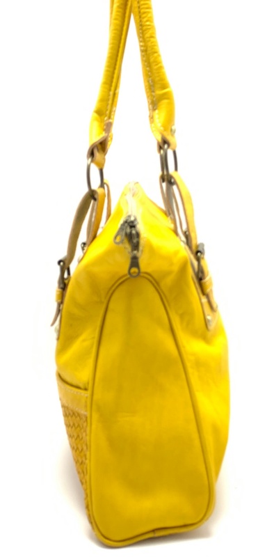 Kožená kabelka s kapsičkou žlutá MagBag