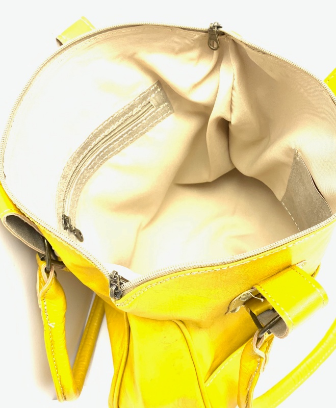 Kožená kabelka s kapsičkou žlutá MagBag