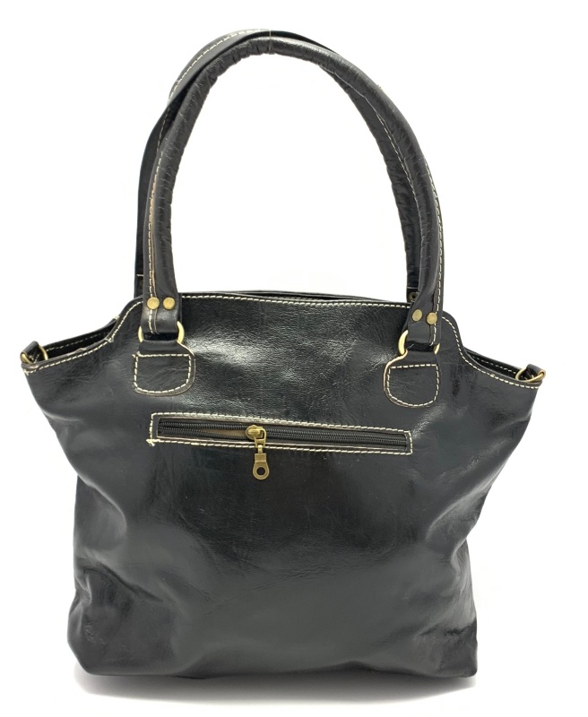 Kožená kabelka střední černá MagBag