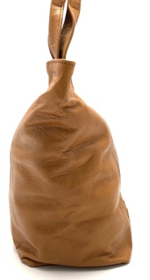 Dámská kožená kabelka s průpletem přírodní