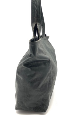 Dámská kožená kabelka hladká černá MagBag