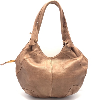 Dámská kožená kabelka ve stylu Hobo hnědá