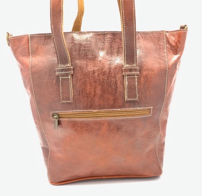 Dámská kožená kabelka s kapsou přírodní MagBag