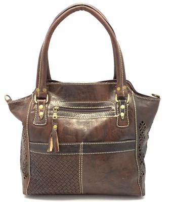 Dámská kožená kabelka s kapsičkami hnědá MagBag