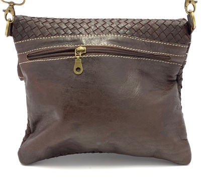 Dámská kožená kabelka proplétaná hnědá MagBag