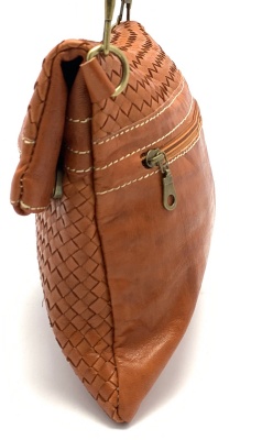 Dámská kožená kabelka proplétaná přírodní MagBag