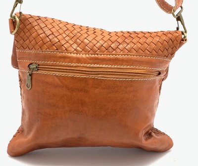 Dámská kožená kabelka proplétaná přírodní MagBag