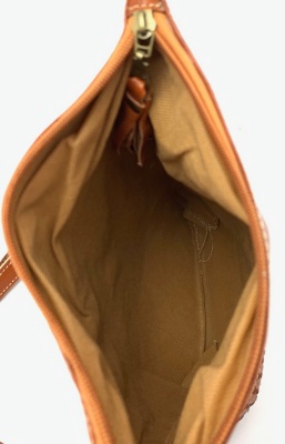 Dámská kožená kabelka proplétaná přírodní MagBag