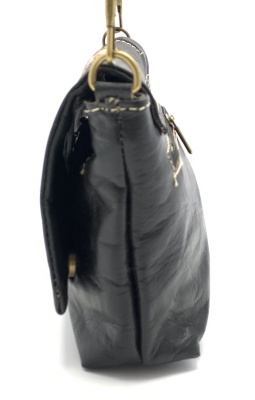 Dámská kožená kabelka crossbody malá černá