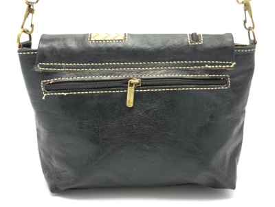 Dámská kožená kabelka crossbody malá černá