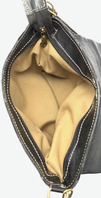 Dámská kožená kabelka crossbody malá černá