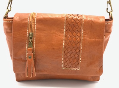 Dámská kožená kabelka crossbody malá přírodní MagBag