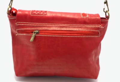 Dámská kožená kabelka crossbody malá červená MagBag