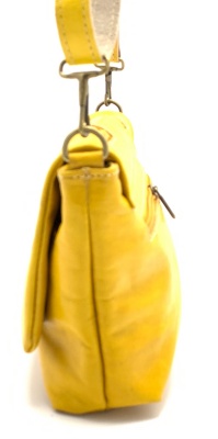 Dámská kožená kabelka crossbody malá žlutá MagBag