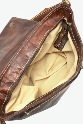 Dámská kožená kabelka crossbody hnědná MagBag