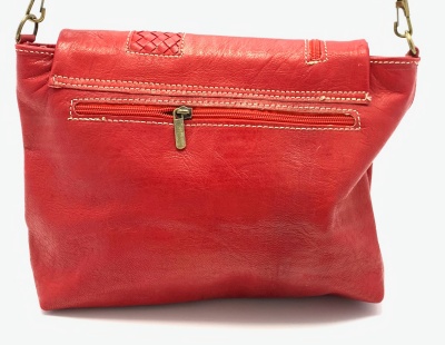 Dámská kožená kabelka crossbody červená MagBag