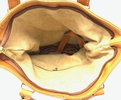 Dámská kožená kabelka kroužky přírodní