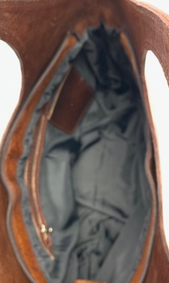 Dámská kožená kabelka oblouk se šátkem hnědá MagBag