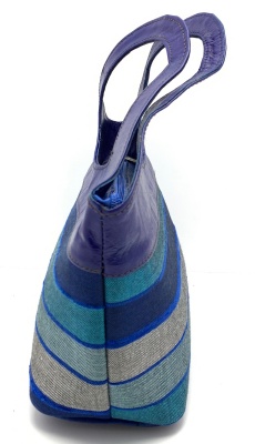 Dámská kožená kabelka oblouk se šátkem modrá MagBag