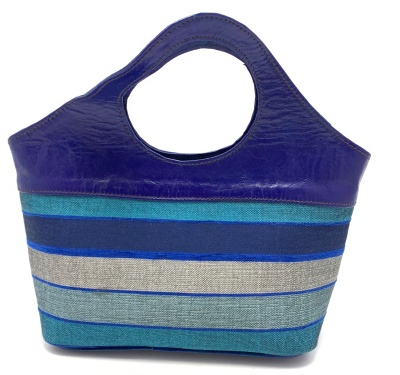 Dámská kožená kabelka oblouk se šátkem modrá MagBag