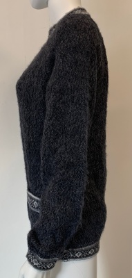 Dámský svetr z alpaky na zip tmavě šedý