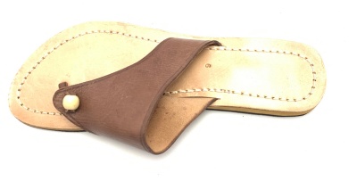 Dámské kožené pantofle s korálkem hnědé MagBag